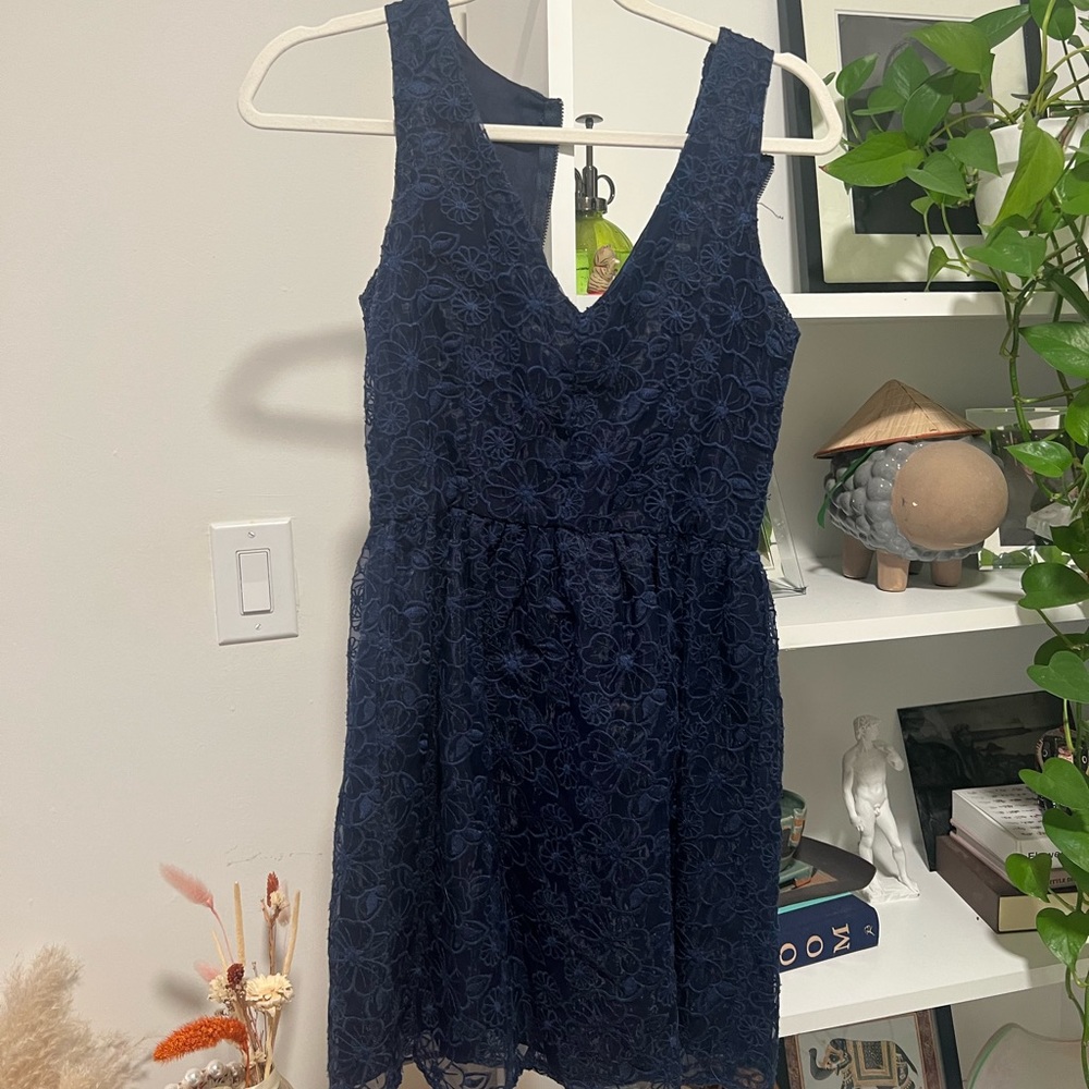 Aqua embroidered dress